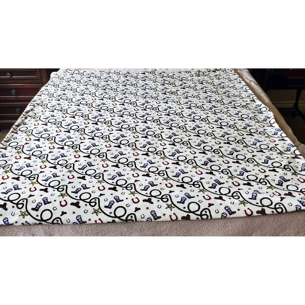 Unfinished Throw Blanket Handmade Fleece Top Cotton Brown Bottom 56x60